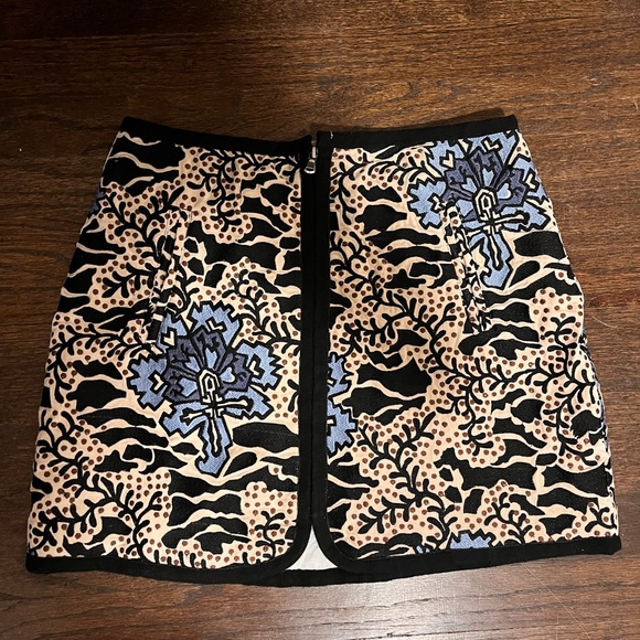 Sea New York Black and Blue Floral Quilted Skirt